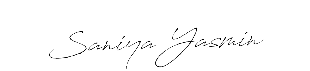 How to make Saniya Yasmin signature? Antro_Vectra is a professional autograph style. Create handwritten signature for Saniya Yasmin name. Saniya Yasmin signature style 6 images and pictures png