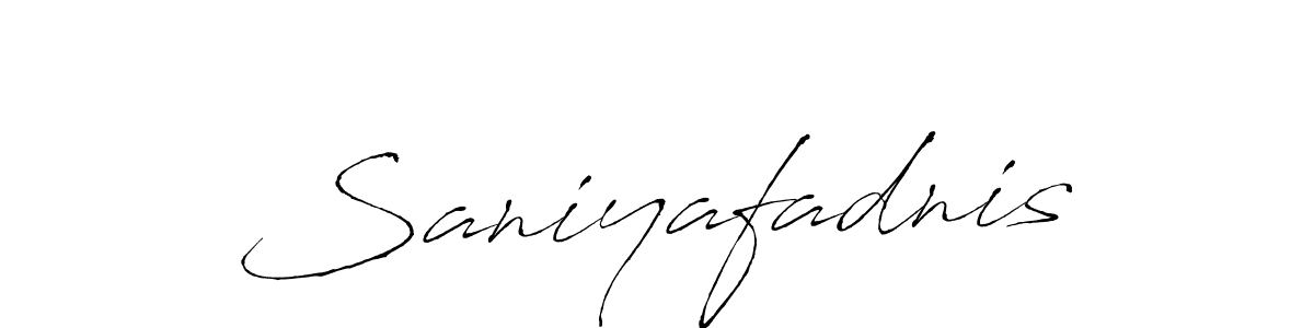 How to make Saniyafadnis name signature. Use Antro_Vectra style for creating short signs online. This is the latest handwritten sign. Saniyafadnis signature style 6 images and pictures png
