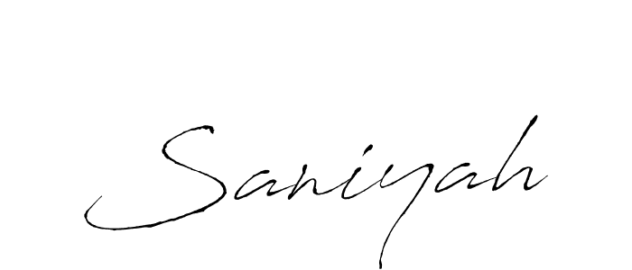 Create a beautiful signature design for name Saniyah. With this signature (Antro_Vectra) fonts, you can make a handwritten signature for free. Saniyah signature style 6 images and pictures png