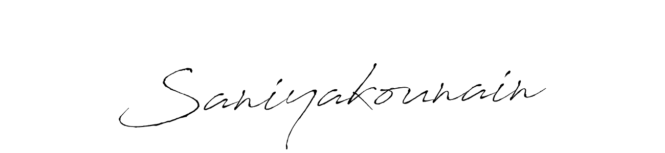 This is the best signature style for the Saniyakounain name. Also you like these signature font (Antro_Vectra). Mix name signature. Saniyakounain signature style 6 images and pictures png