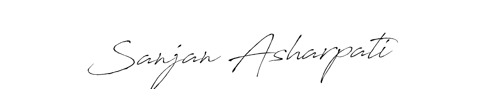 How to make Sanjan Asharpati name signature. Use Antro_Vectra style for creating short signs online. This is the latest handwritten sign. Sanjan Asharpati signature style 6 images and pictures png