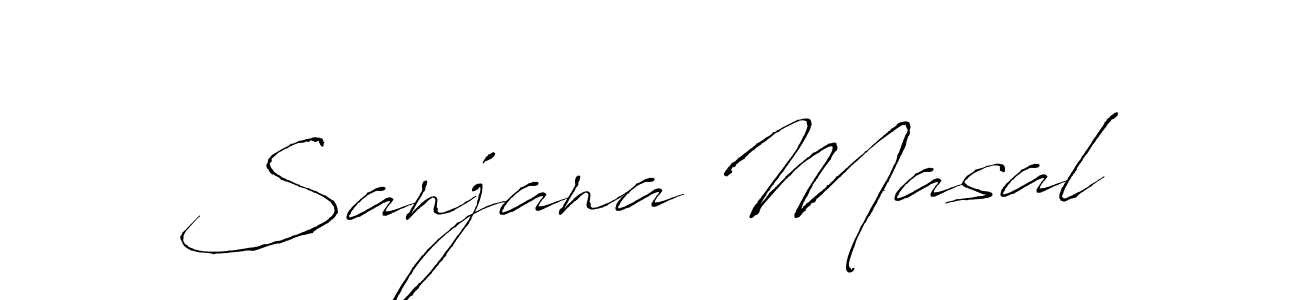 How to make Sanjana Masal name signature. Use Antro_Vectra style for creating short signs online. This is the latest handwritten sign. Sanjana Masal signature style 6 images and pictures png