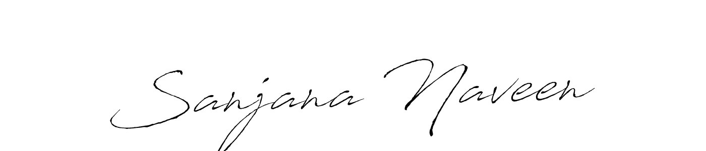 How to make Sanjana Naveen name signature. Use Antro_Vectra style for creating short signs online. This is the latest handwritten sign. Sanjana Naveen signature style 6 images and pictures png