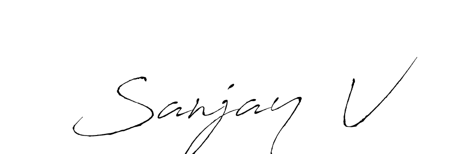 This is the best signature style for the Sanjay  V name. Also you like these signature font (Antro_Vectra). Mix name signature. Sanjay  V signature style 6 images and pictures png
