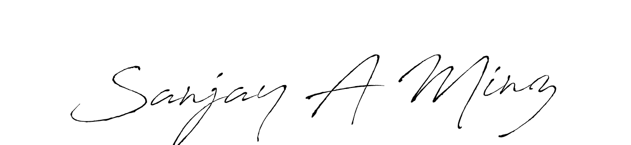 The best way (Antro_Vectra) to make a short signature is to pick only two or three words in your name. The name Sanjay A Minz include a total of six letters. For converting this name. Sanjay A Minz signature style 6 images and pictures png