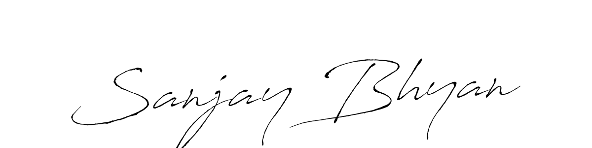 Antro_Vectra is a professional signature style that is perfect for those who want to add a touch of class to their signature. It is also a great choice for those who want to make their signature more unique. Get Sanjay Bhyan name to fancy signature for free. Sanjay Bhyan signature style 6 images and pictures png