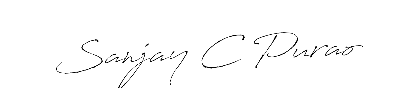 Sanjay C Purao stylish signature style. Best Handwritten Sign (Antro_Vectra) for my name. Handwritten Signature Collection Ideas for my name Sanjay C Purao. Sanjay C Purao signature style 6 images and pictures png