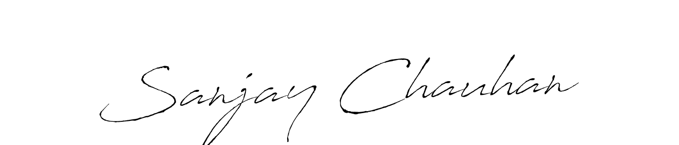 How to make Sanjay Chauhan name signature. Use Antro_Vectra style for creating short signs online. This is the latest handwritten sign. Sanjay Chauhan signature style 6 images and pictures png