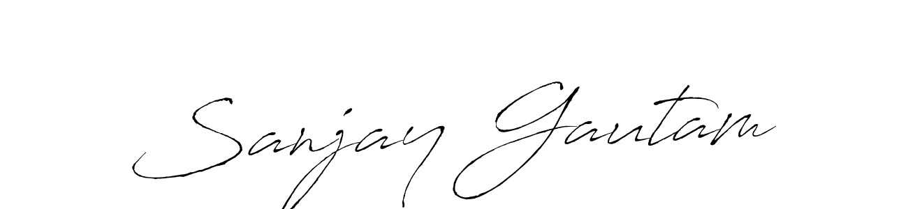 Create a beautiful signature design for name Sanjay Gautam. With this signature (Antro_Vectra) fonts, you can make a handwritten signature for free. Sanjay Gautam signature style 6 images and pictures png