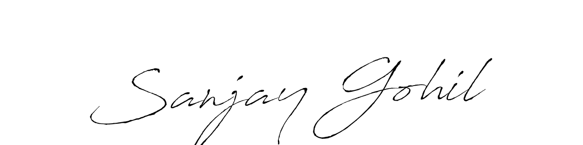 Similarly Antro_Vectra is the best handwritten signature design. Signature creator online .You can use it as an online autograph creator for name Sanjay Gohil. Sanjay Gohil signature style 6 images and pictures png