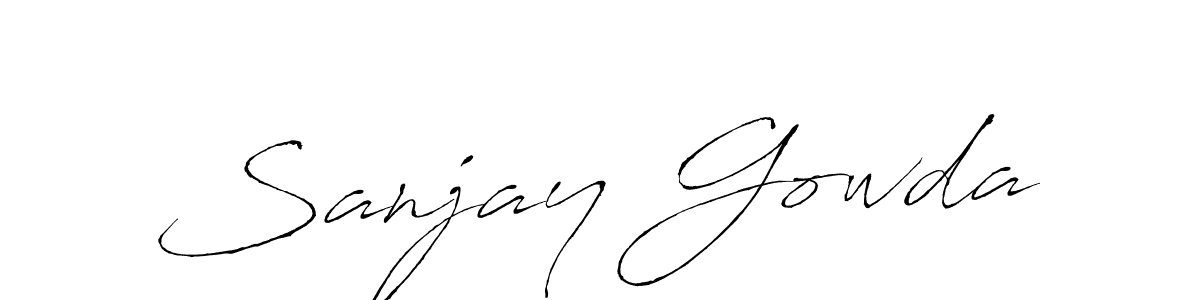 The best way (Antro_Vectra) to make a short signature is to pick only two or three words in your name. The name Sanjay Gowda include a total of six letters. For converting this name. Sanjay Gowda signature style 6 images and pictures png