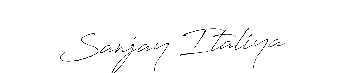 Use a signature maker to create a handwritten signature online. With this signature software, you can design (Antro_Vectra) your own signature for name Sanjay Italiya. Sanjay Italiya signature style 6 images and pictures png