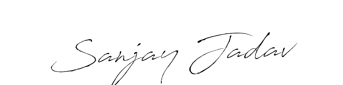 The best way (Antro_Vectra) to make a short signature is to pick only two or three words in your name. The name Sanjay Jadav include a total of six letters. For converting this name. Sanjay Jadav signature style 6 images and pictures png