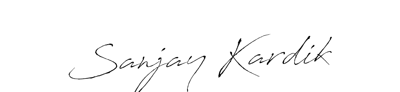 The best way (Antro_Vectra) to make a short signature is to pick only two or three words in your name. The name Sanjay Kardik include a total of six letters. For converting this name. Sanjay Kardik signature style 6 images and pictures png