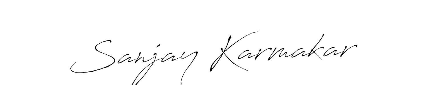 You should practise on your own different ways (Antro_Vectra) to write your name (Sanjay Karmakar) in signature. don't let someone else do it for you. Sanjay Karmakar signature style 6 images and pictures png