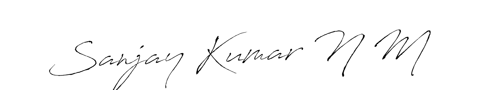 You should practise on your own different ways (Antro_Vectra) to write your name (Sanjay Kumar N M) in signature. don't let someone else do it for you. Sanjay Kumar N M signature style 6 images and pictures png