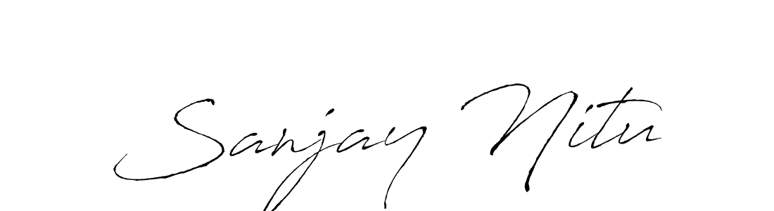 Design your own signature with our free online signature maker. With this signature software, you can create a handwritten (Antro_Vectra) signature for name Sanjay Nitu. Sanjay Nitu signature style 6 images and pictures png