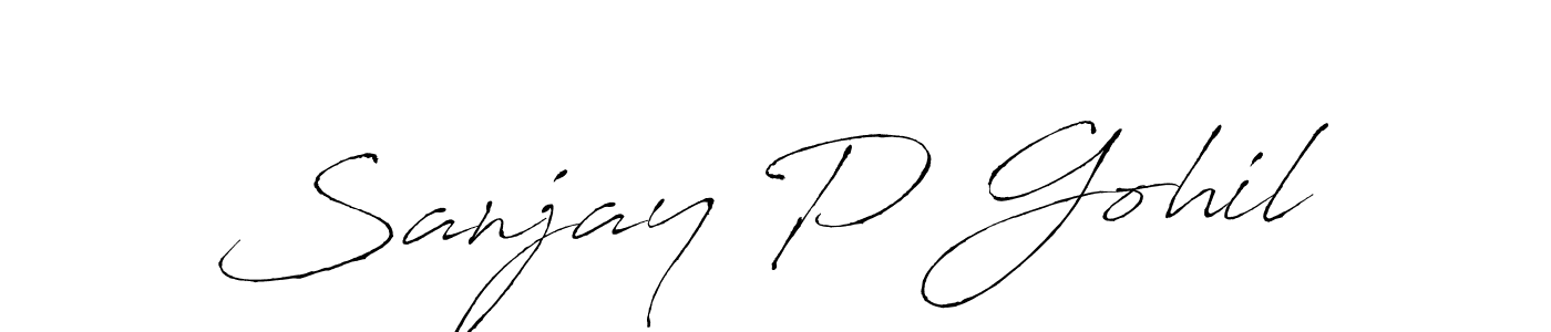 How to make Sanjay P Gohil signature? Antro_Vectra is a professional autograph style. Create handwritten signature for Sanjay P Gohil name. Sanjay P Gohil signature style 6 images and pictures png