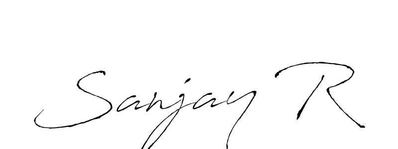 How to make Sanjay R signature? Antro_Vectra is a professional autograph style. Create handwritten signature for Sanjay R name. Sanjay R signature style 6 images and pictures png