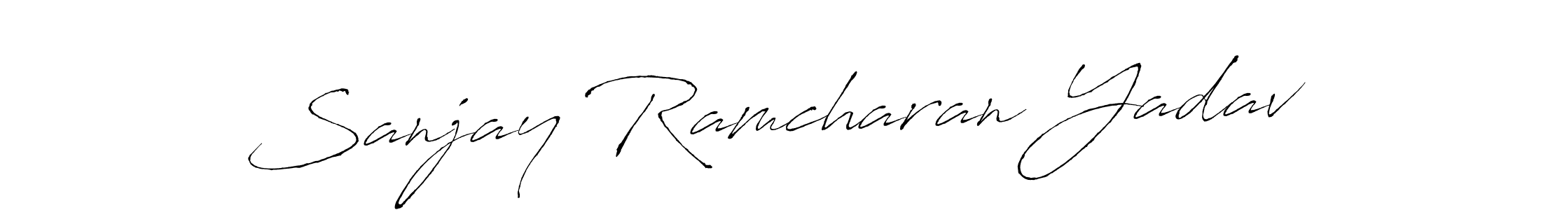 The best way (Antro_Vectra) to make a short signature is to pick only two or three words in your name. The name Sanjay Ramcharan Yadav include a total of six letters. For converting this name. Sanjay Ramcharan Yadav signature style 6 images and pictures png
