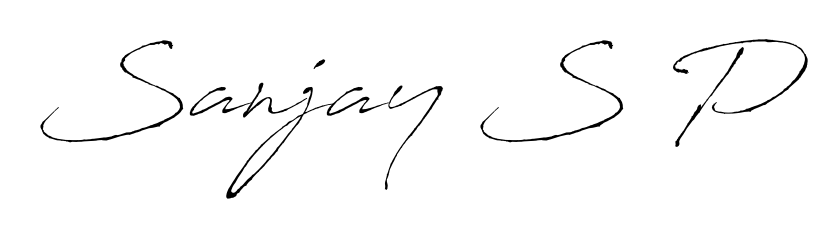 Transform the name Sanjay S P into a signature masterpiece using Antro_Vectra font. Ideal for photographers, artists, and creators looking for watermarks. Sanjay S P signature style 6 images and pictures png