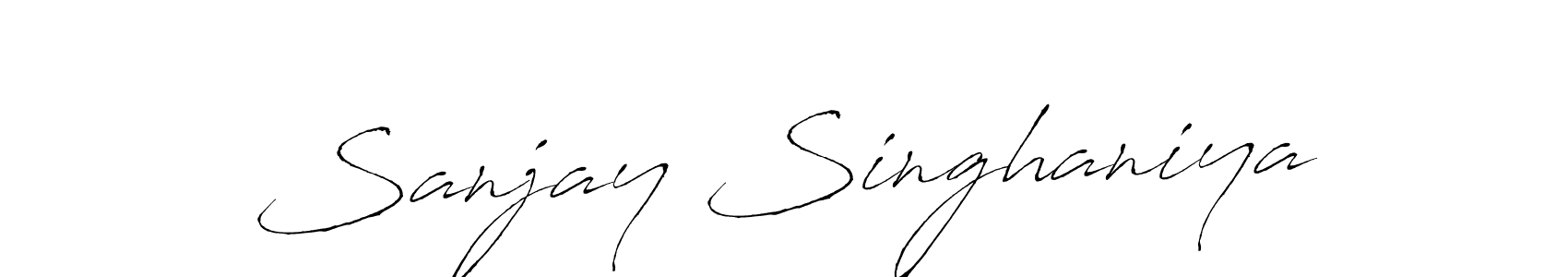 You should practise on your own different ways (Antro_Vectra) to write your name (Sanjay Singhaniya) in signature. don't let someone else do it for you. Sanjay Singhaniya signature style 6 images and pictures png