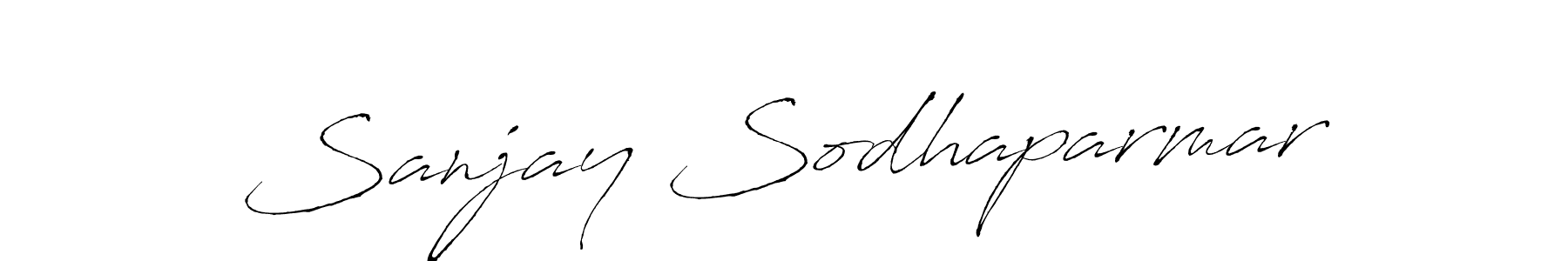 How to make Sanjay Sodhaparmar name signature. Use Antro_Vectra style for creating short signs online. This is the latest handwritten sign. Sanjay Sodhaparmar signature style 6 images and pictures png