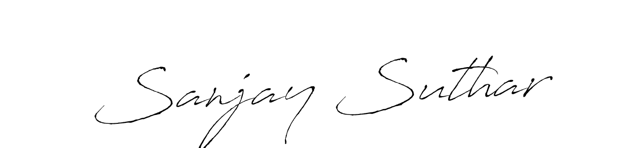 How to make Sanjay Suthar name signature. Use Antro_Vectra style for creating short signs online. This is the latest handwritten sign. Sanjay Suthar signature style 6 images and pictures png