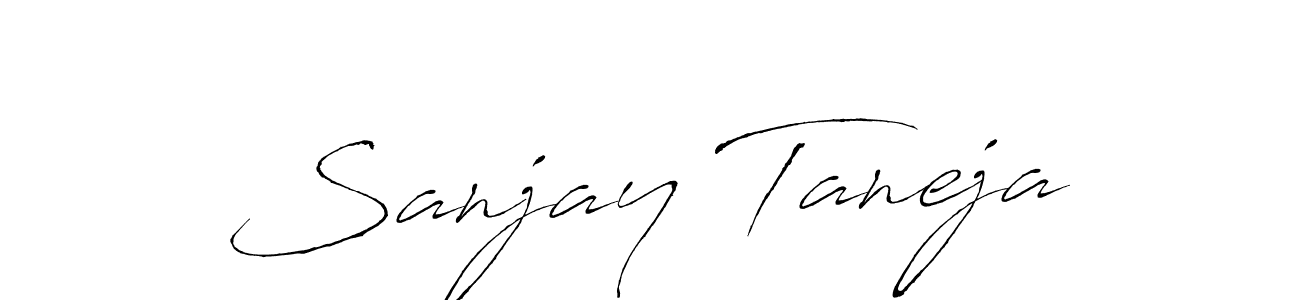 Antro_Vectra is a professional signature style that is perfect for those who want to add a touch of class to their signature. It is also a great choice for those who want to make their signature more unique. Get Sanjay Taneja name to fancy signature for free. Sanjay Taneja signature style 6 images and pictures png