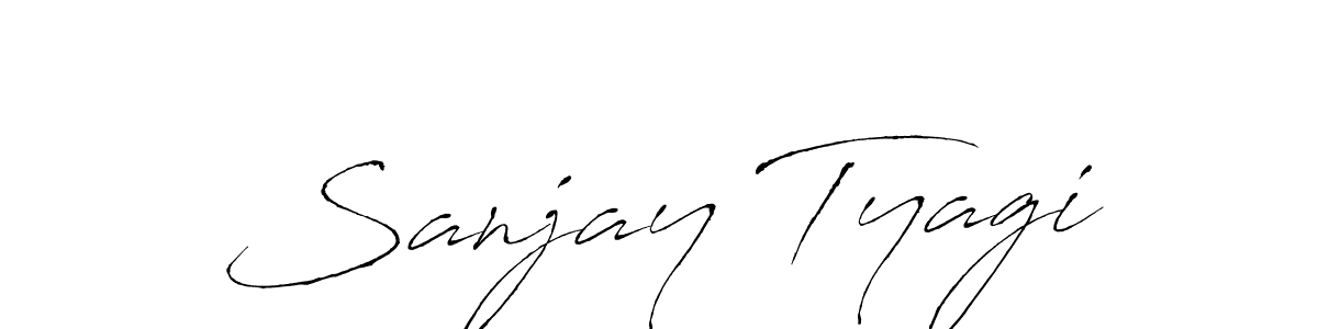 The best way (Antro_Vectra) to make a short signature is to pick only two or three words in your name. The name Sanjay Tyagi include a total of six letters. For converting this name. Sanjay Tyagi signature style 6 images and pictures png