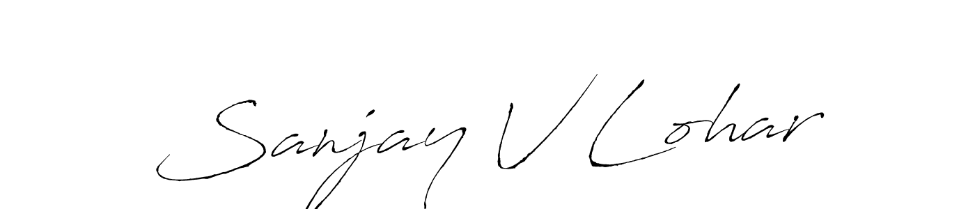You should practise on your own different ways (Antro_Vectra) to write your name (Sanjay V Lohar) in signature. don't let someone else do it for you. Sanjay V Lohar signature style 6 images and pictures png