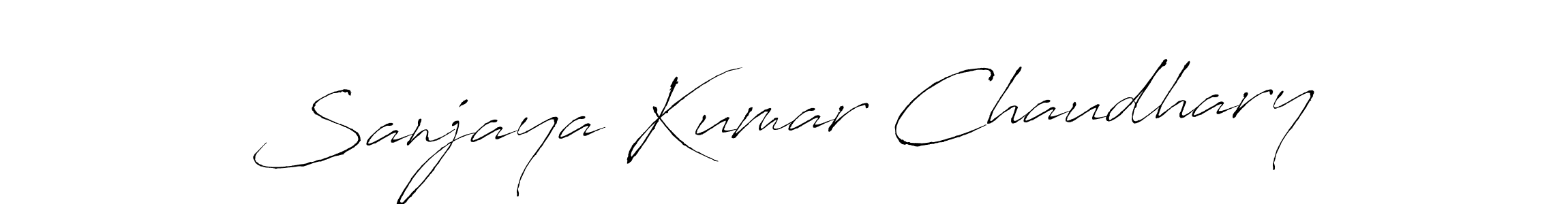 How to make Sanjaya Kumar Chaudhary name signature. Use Antro_Vectra style for creating short signs online. This is the latest handwritten sign. Sanjaya Kumar Chaudhary signature style 6 images and pictures png