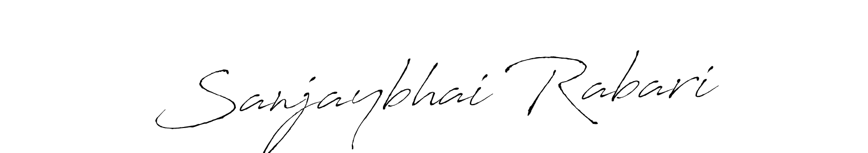How to make Sanjaybhai Rabari name signature. Use Antro_Vectra style for creating short signs online. This is the latest handwritten sign. Sanjaybhai Rabari signature style 6 images and pictures png