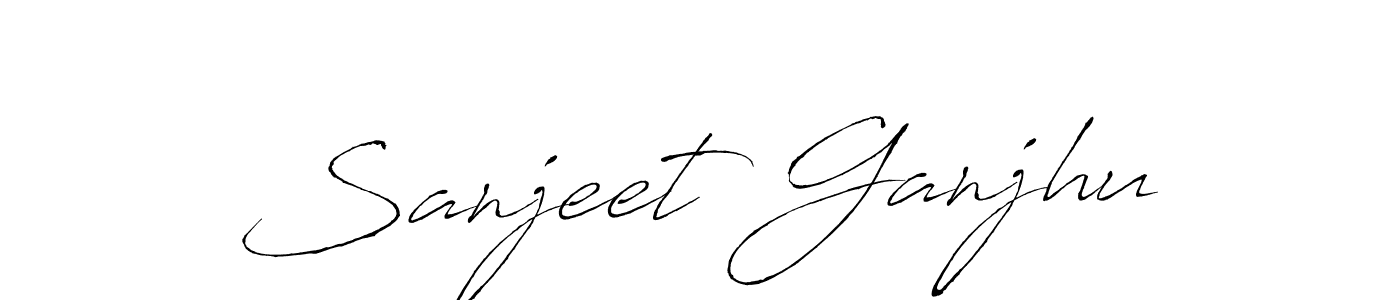 How to make Sanjeet Ganjhu name signature. Use Antro_Vectra style for creating short signs online. This is the latest handwritten sign. Sanjeet Ganjhu signature style 6 images and pictures png