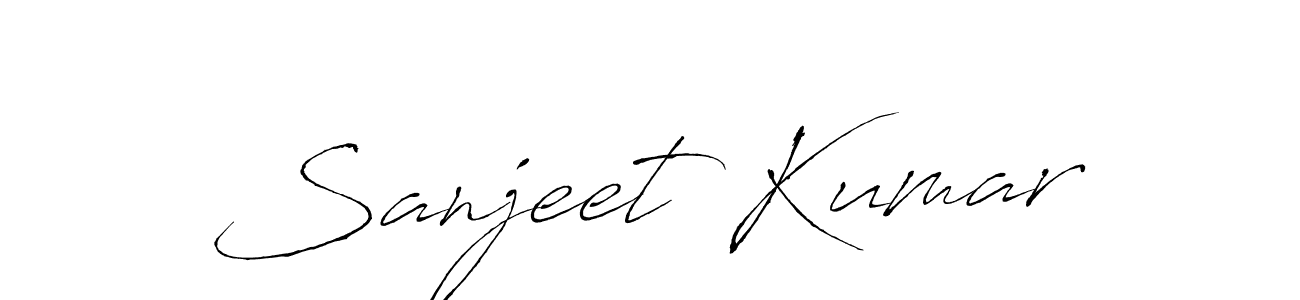 How to make Sanjeet Kumar name signature. Use Antro_Vectra style for creating short signs online. This is the latest handwritten sign. Sanjeet Kumar signature style 6 images and pictures png