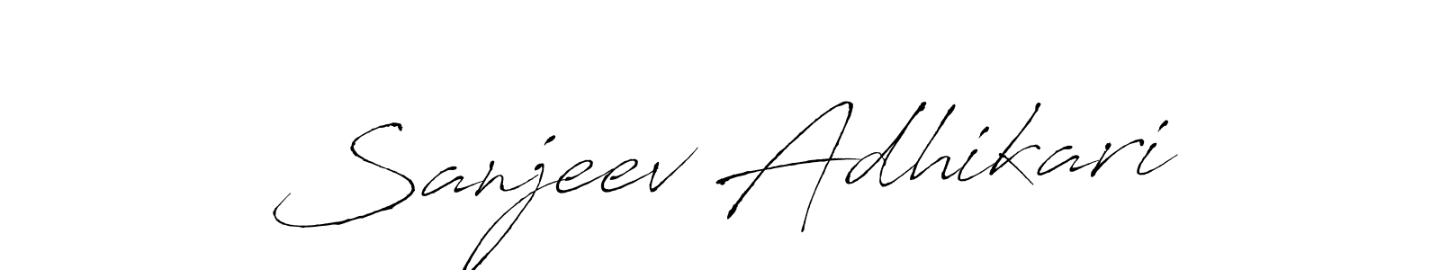 This is the best signature style for the Sanjeev Adhikari name. Also you like these signature font (Antro_Vectra). Mix name signature. Sanjeev Adhikari signature style 6 images and pictures png
