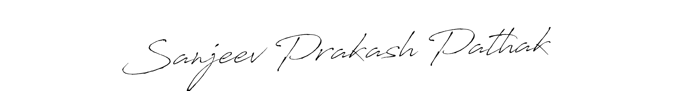 How to make Sanjeev Prakash Pathak signature? Antro_Vectra is a professional autograph style. Create handwritten signature for Sanjeev Prakash Pathak name. Sanjeev Prakash Pathak signature style 6 images and pictures png