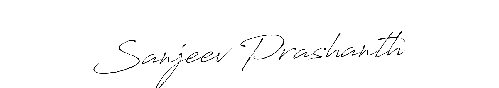 How to make Sanjeev Prashanth name signature. Use Antro_Vectra style for creating short signs online. This is the latest handwritten sign. Sanjeev Prashanth signature style 6 images and pictures png