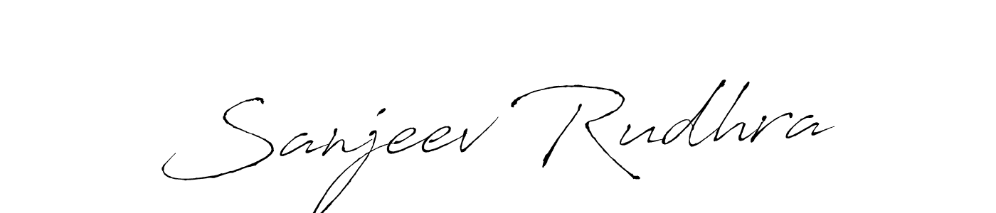 How to make Sanjeev Rudhra name signature. Use Antro_Vectra style for creating short signs online. This is the latest handwritten sign. Sanjeev Rudhra signature style 6 images and pictures png