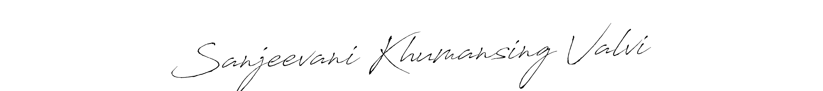 You should practise on your own different ways (Antro_Vectra) to write your name (Sanjeevani Khumansing Valvi) in signature. don't let someone else do it for you. Sanjeevani Khumansing Valvi signature style 6 images and pictures png