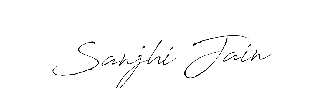 Sanjhi Jain stylish signature style. Best Handwritten Sign (Antro_Vectra) for my name. Handwritten Signature Collection Ideas for my name Sanjhi Jain. Sanjhi Jain signature style 6 images and pictures png