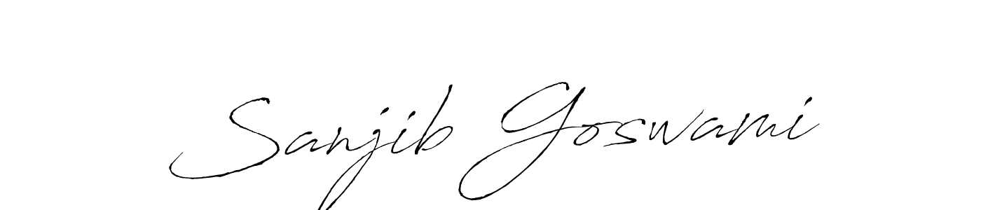How to make Sanjib Goswami name signature. Use Antro_Vectra style for creating short signs online. This is the latest handwritten sign. Sanjib Goswami signature style 6 images and pictures png