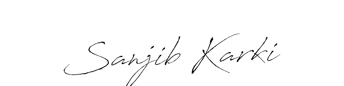 How to make Sanjib Karki signature? Antro_Vectra is a professional autograph style. Create handwritten signature for Sanjib Karki name. Sanjib Karki signature style 6 images and pictures png