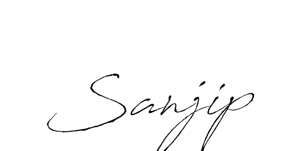 Use a signature maker to create a handwritten signature online. With this signature software, you can design (Antro_Vectra) your own signature for name Sanjip. Sanjip signature style 6 images and pictures png