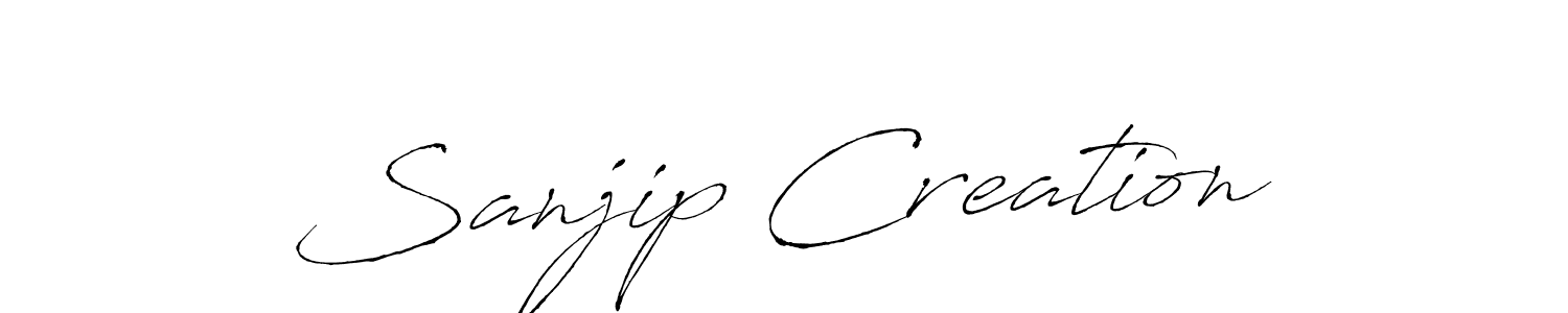 How to make Sanjip Creation signature? Antro_Vectra is a professional autograph style. Create handwritten signature for Sanjip Creation name. Sanjip Creation signature style 6 images and pictures png