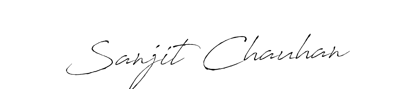 How to make Sanjit Chauhan name signature. Use Antro_Vectra style for creating short signs online. This is the latest handwritten sign. Sanjit Chauhan signature style 6 images and pictures png