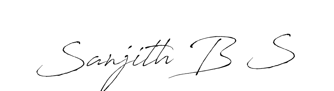 Sanjith B S stylish signature style. Best Handwritten Sign (Antro_Vectra) for my name. Handwritten Signature Collection Ideas for my name Sanjith B S. Sanjith B S signature style 6 images and pictures png
