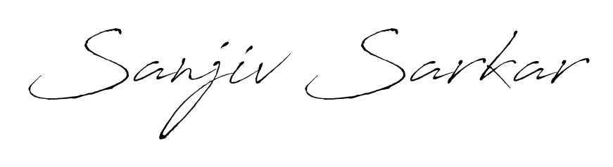 A classic penmanship look for Sanjiv Sarkar. The Antro_Vectra font brings timeless elegance and confidence to every signed document. Sanjiv Sarkar signature style 6 images and pictures png