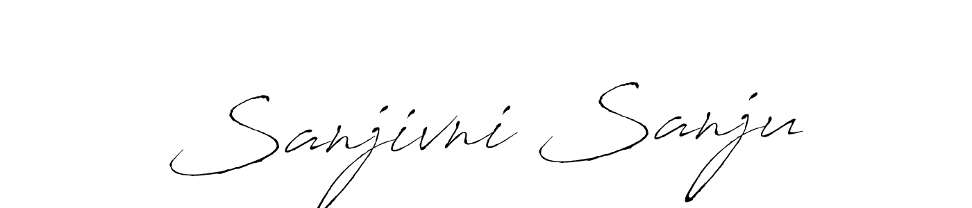 Antro_Vectra is a professional signature style that is perfect for those who want to add a touch of class to their signature. It is also a great choice for those who want to make their signature more unique. Get Sanjivni Sanju name to fancy signature for free. Sanjivni Sanju signature style 6 images and pictures png