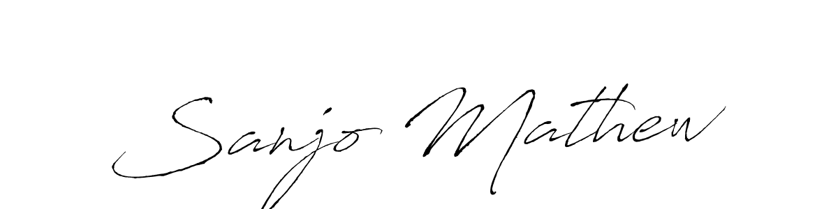 Design your own signature with our free online signature maker. With this signature software, you can create a handwritten (Antro_Vectra) signature for name Sanjo Mathew. Sanjo Mathew signature style 6 images and pictures png